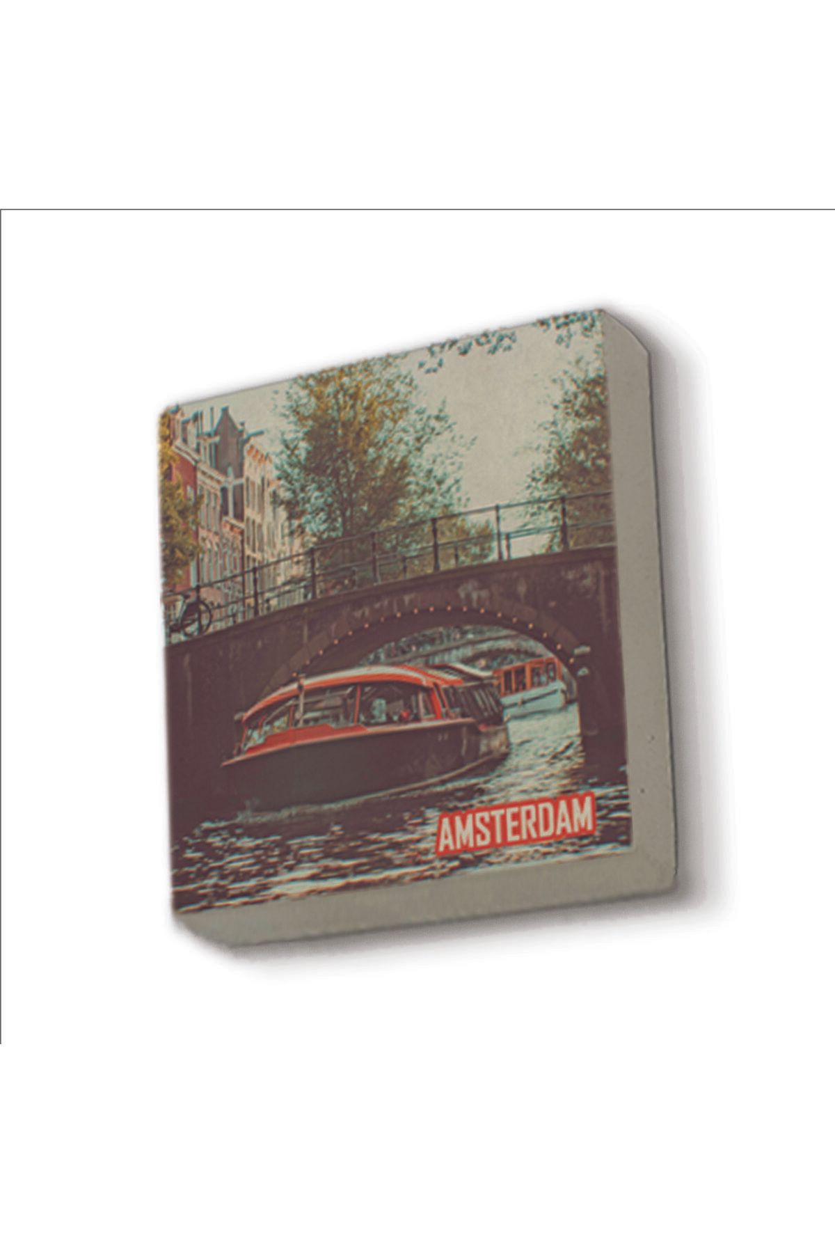 Souvenest Amsterdam Görseli Baskılı Doğaltaş Magnet Krg-016 Buzdolabı Süsü