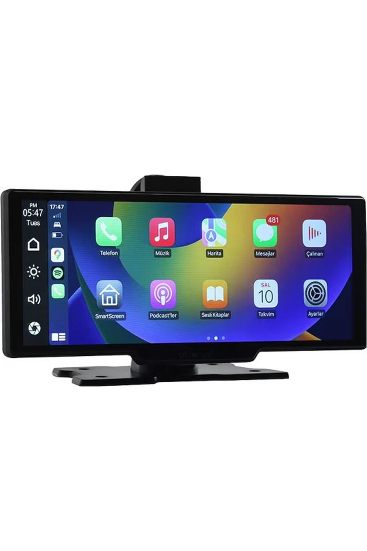 Ottocast 10" Taşınabilir Apple CarPlay & Android Auto, Ön & Arka Kameralı Araç Multimedya