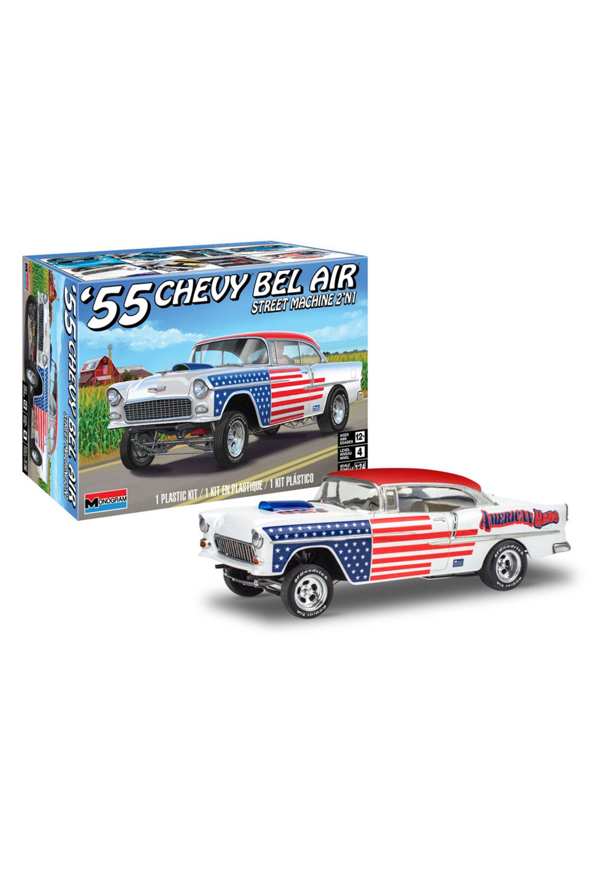 REVELL Model Kit Araba 1955 Chevy Bel Air Street Machine 2n1 14519