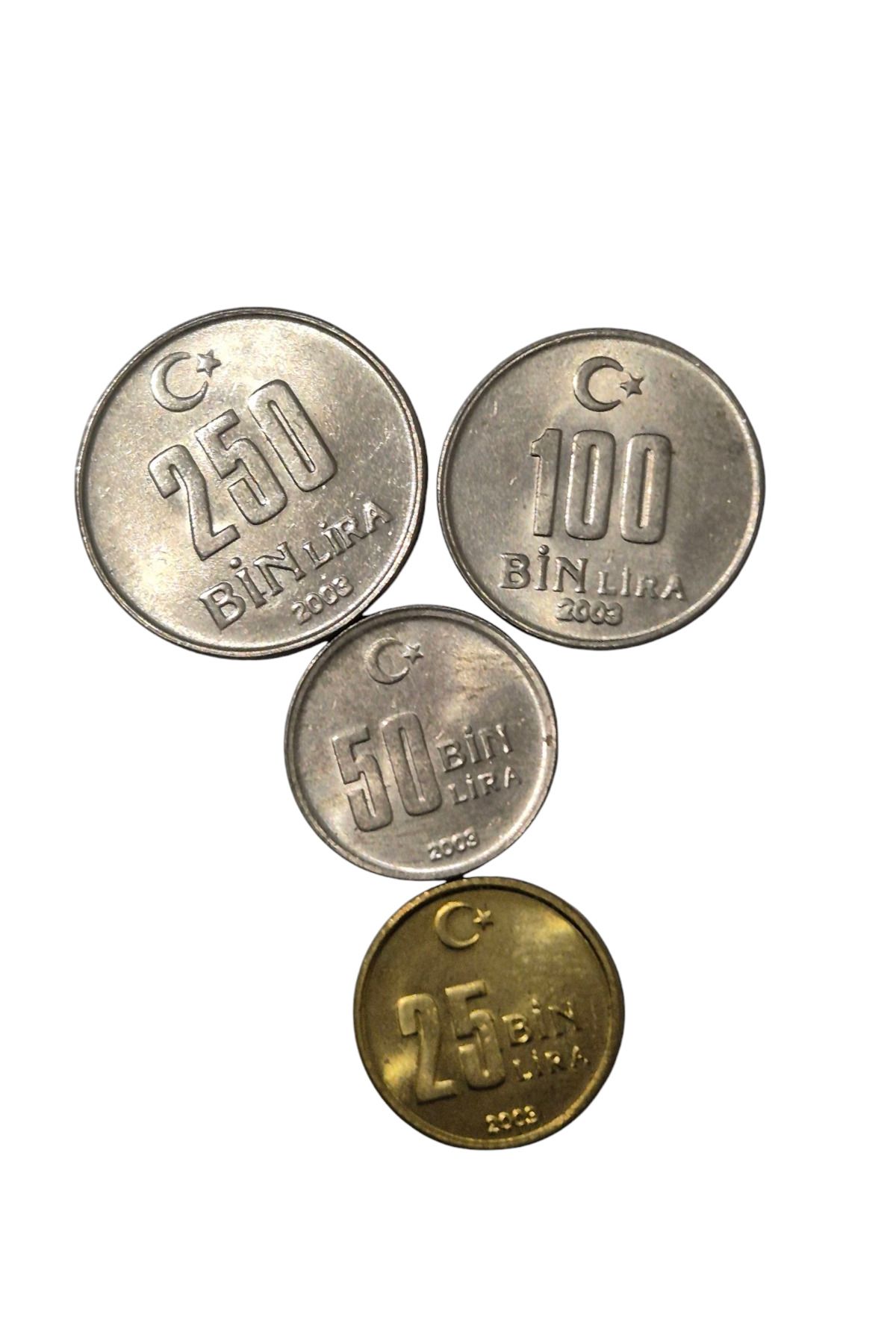 Koleksiyon 2003 YILI 25-50-100-250 BİN LİRA MADENİ ÇİL SET