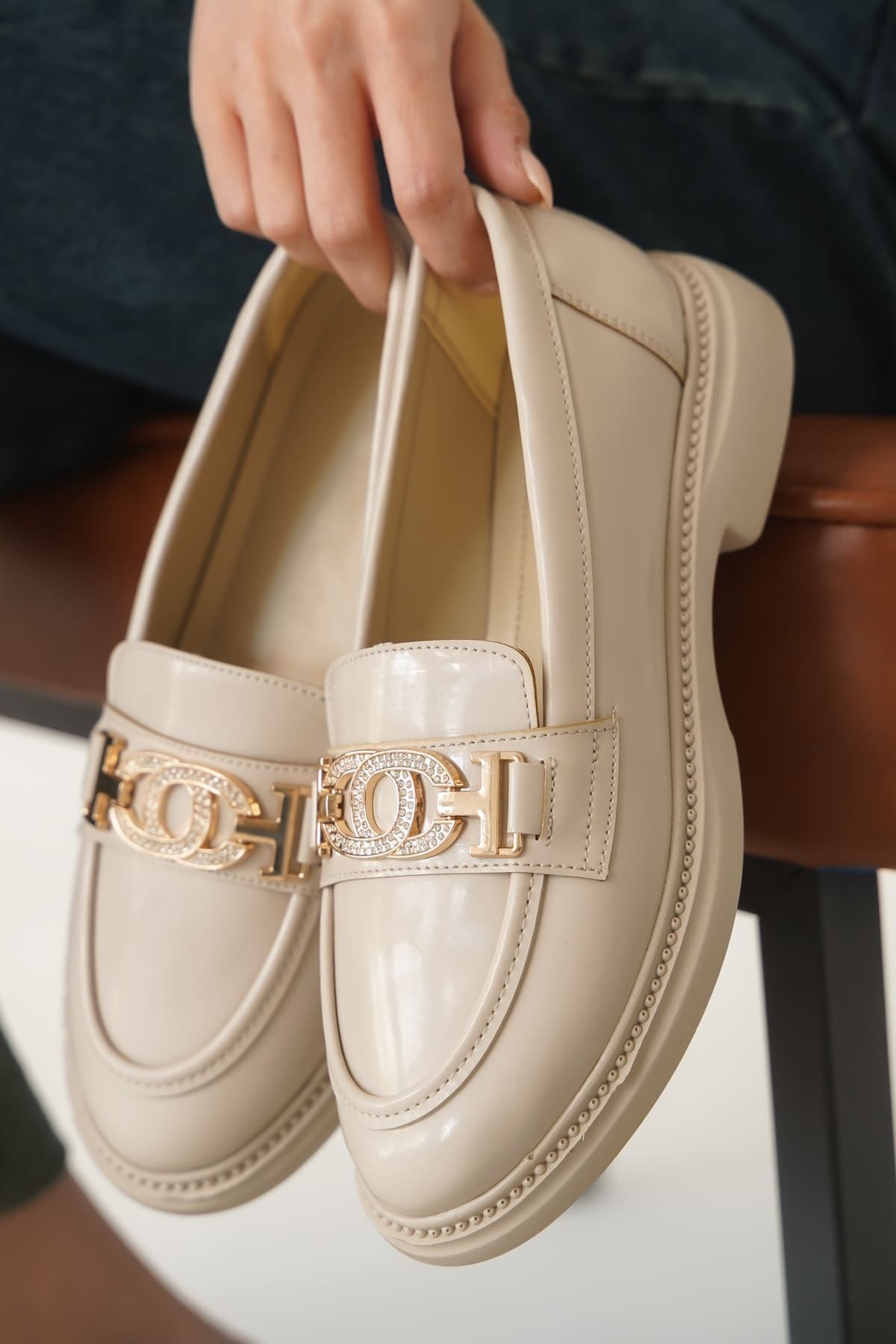 Zerenyus Vera Premium Comfort Kadın Bej Rugan Loafer