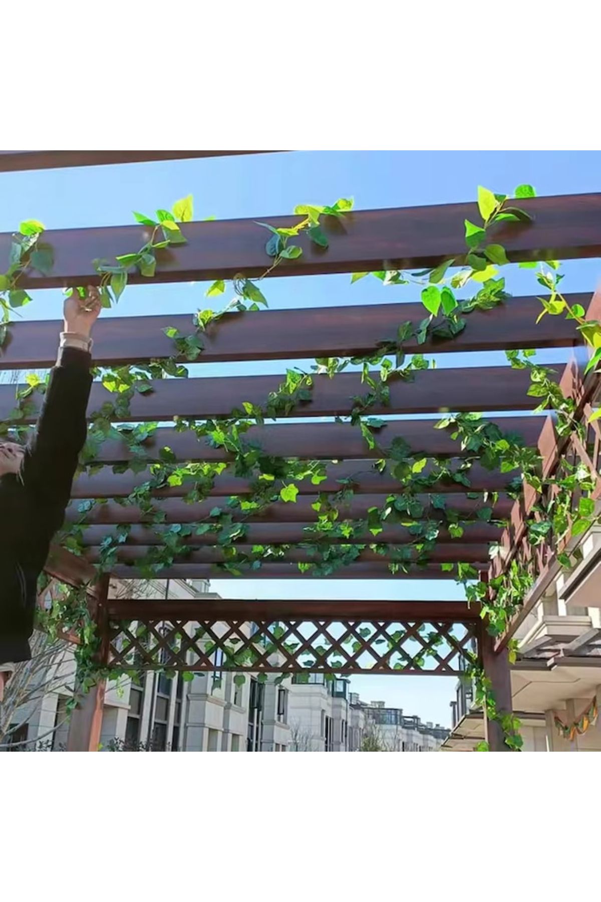 varioshop-Set of 6 decorative garlands VarioShop®, Artificial Ivy Model, 81 Leaves/Branch, Length 12.6m, I 7