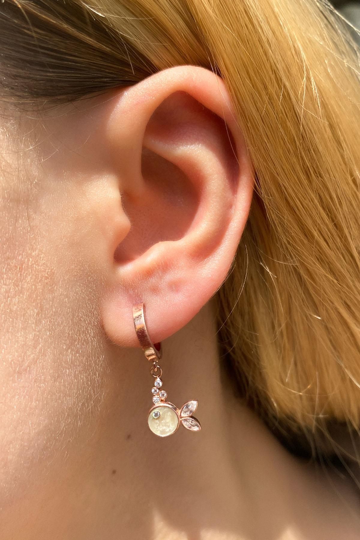 Spossy Silver Jewelry Mineli Balık Küpe
