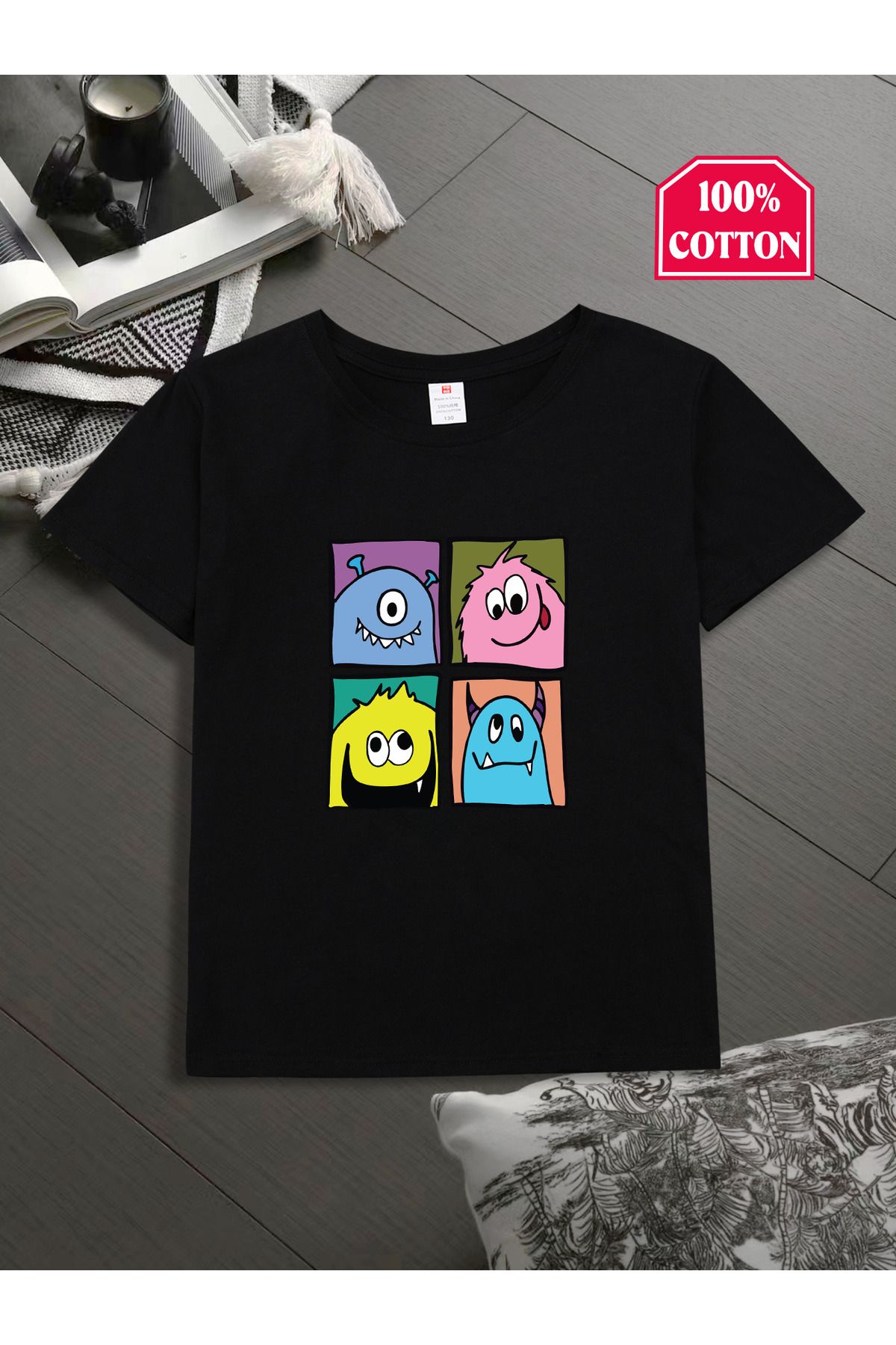 uyguntarz Çocuk Canavarlar Baskılı Tasarım Tshirt