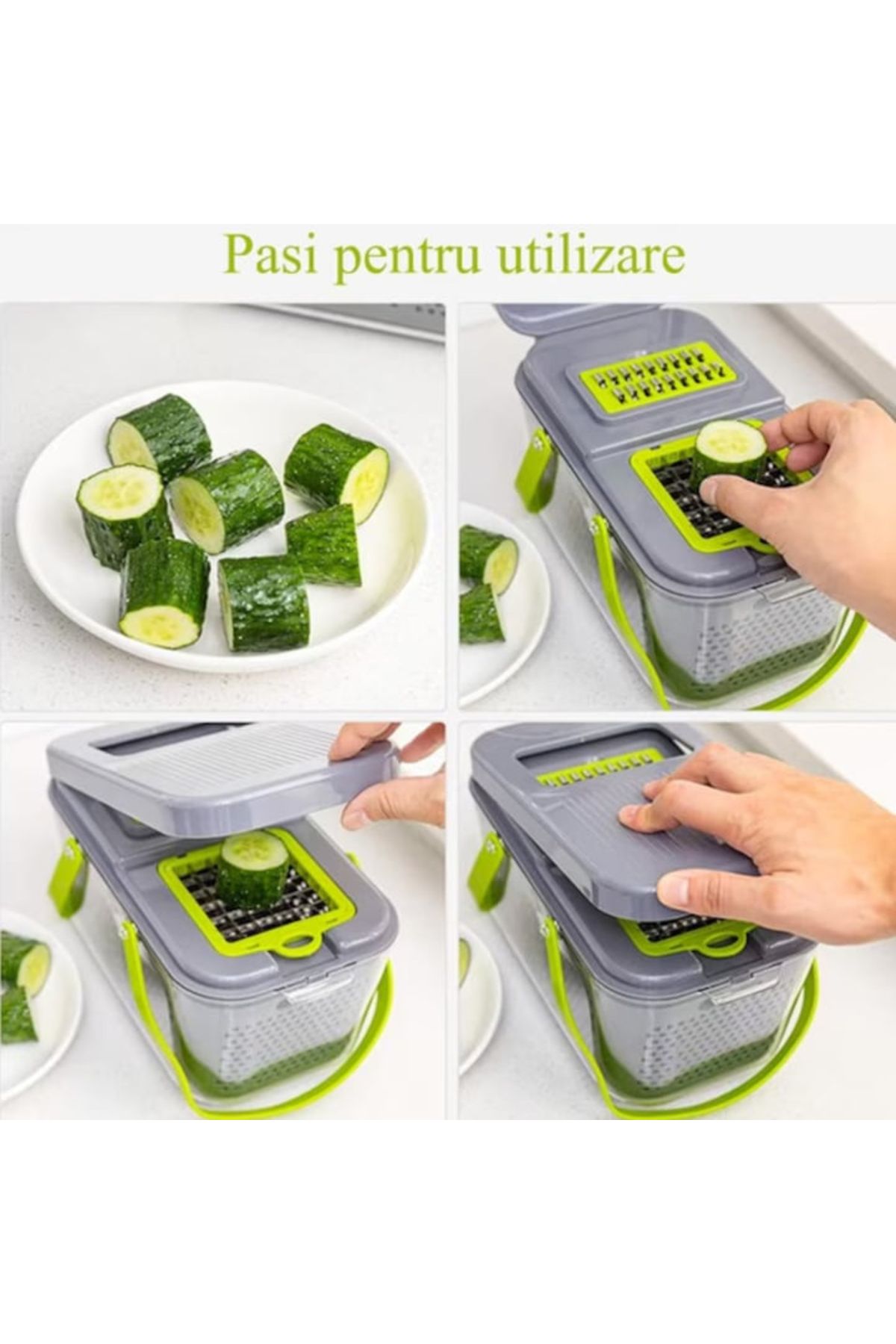 varioshop-VarioShop® Multifunctional Grater, For Vegetables and Fruits, with 22 Accessories, Manual, with Func 3
