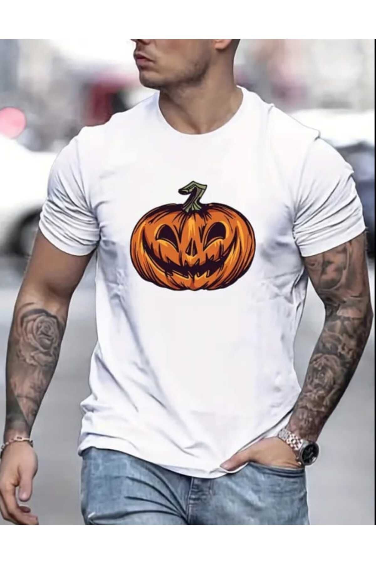 Boi Halloween Balkabağı Baskılı Oversize Salaş Boyfriend T-shirt