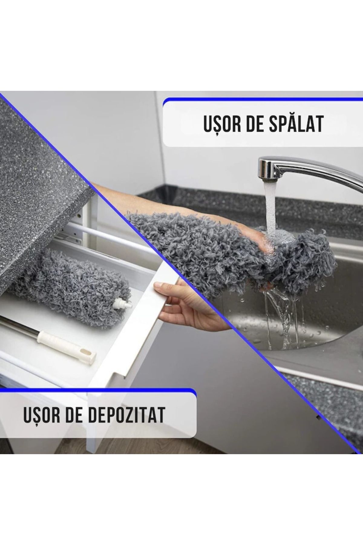 varioshop-VarioShop® dust brush/pad, Extendable handle up to 250 cm, For hard-to-reach areas, 2
