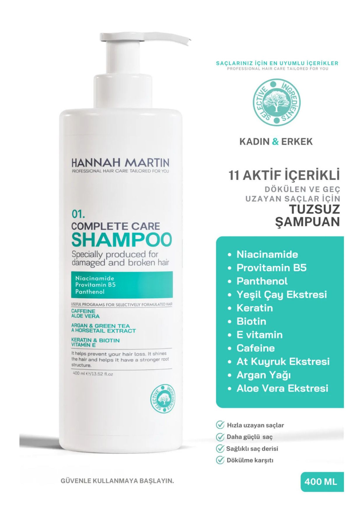 FunFlex Biotin Ve Niacinamide Içerikli,dökülen Ve Geç Uzayan Saçlar Için 11 Aktifli Dökülme Karşıtı Şampuan