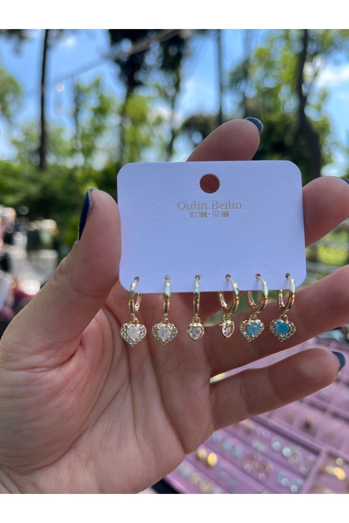 nergis collection Kadın 925 ayar 6 lı Set Küpe