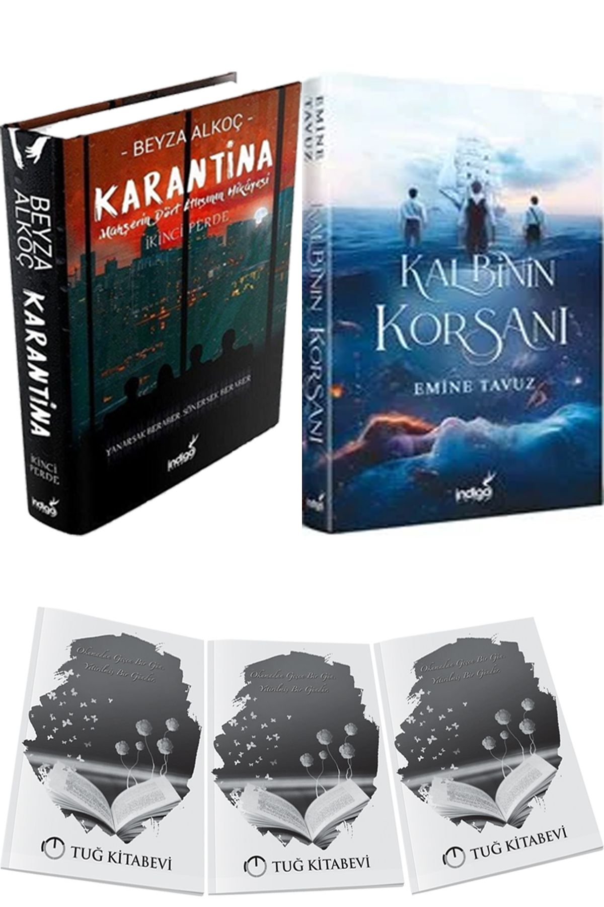 İndigo Kitap Karantina 2 Ciltli ve Kalbinin Korsanı Ciltli + Hediyeli