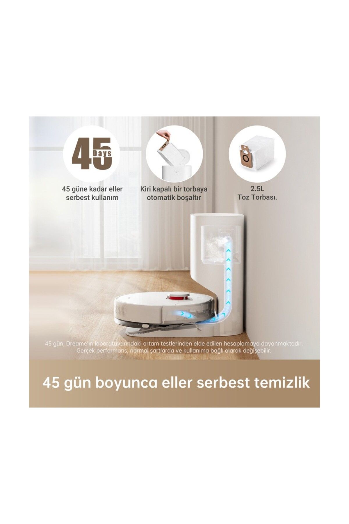 Dreame Vaccumix Bot D10 Plus Akıllı Robot Süpürge . 4000 PA , HEPA FİLTRE , 0.4 Litre