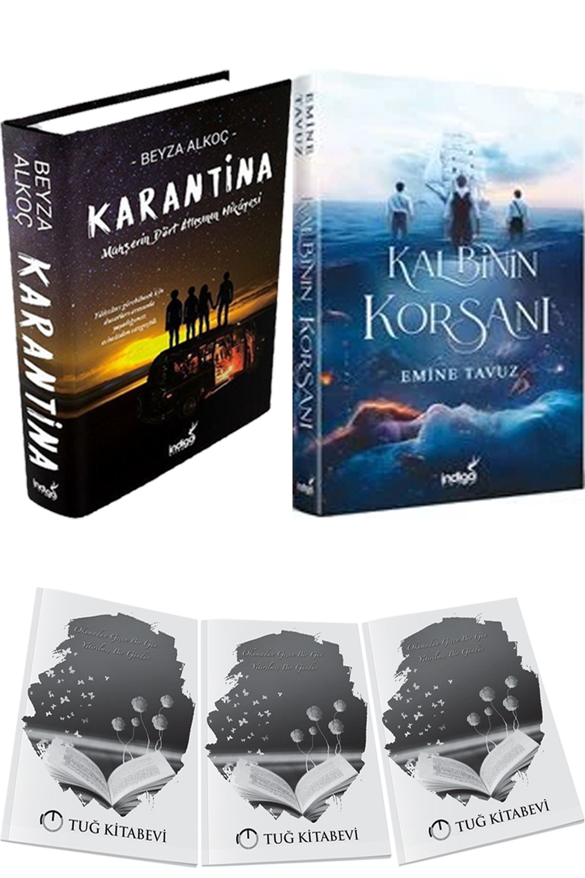 İndigo Kitap Karantina 1 Ciltli ve Kalbinin Korsanı Ciltli + Hediyeli