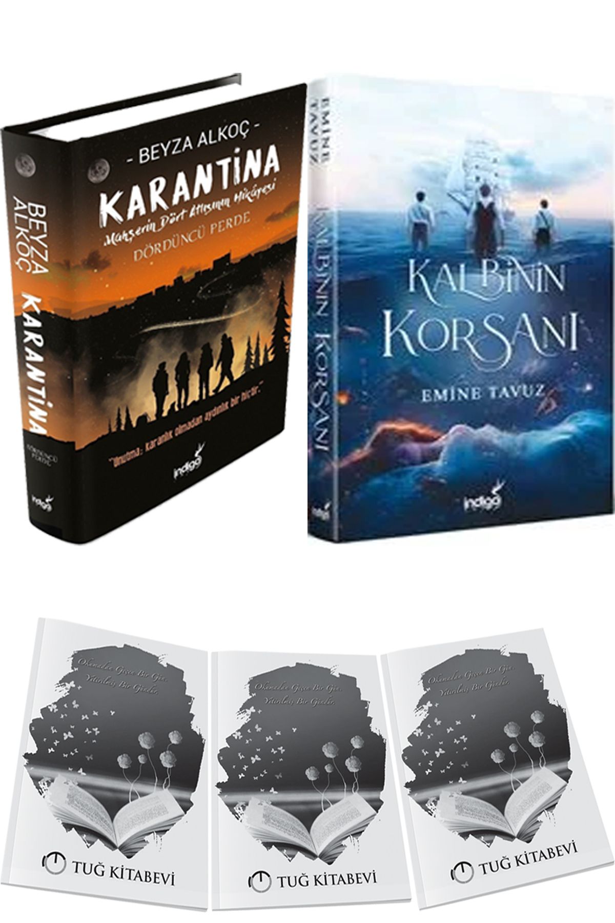İndigo Kitap Karantina 4 Ciltli ve Kalbinin Korsanı Ciltli + Hediyeli