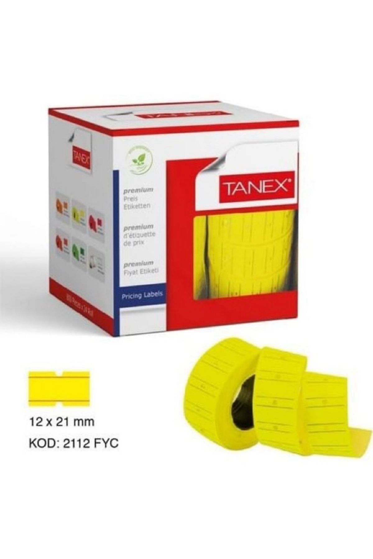Ta-Fu Global TANEX 12X21MM SARI ETİKET