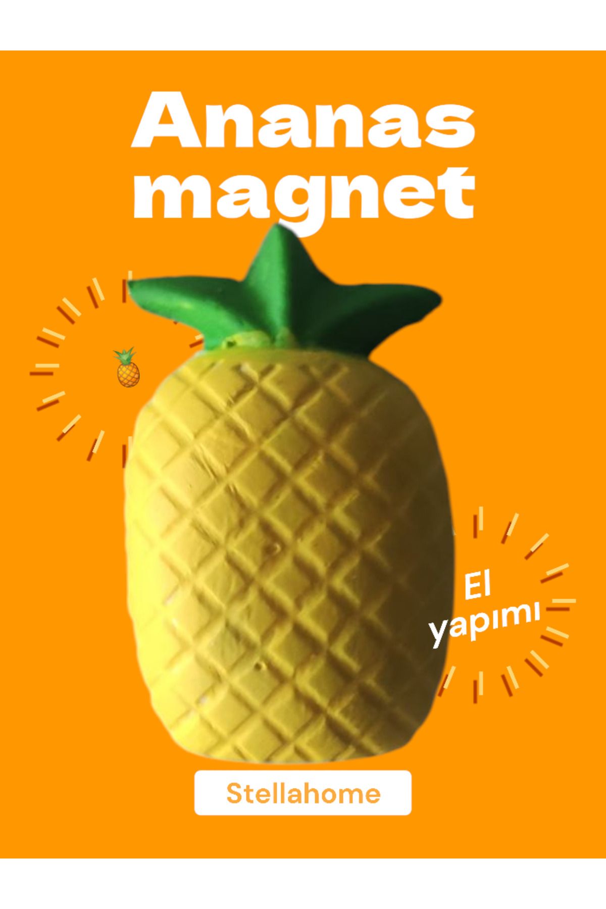 Home Ananas minimal dekoratif tarz magnet 2'li