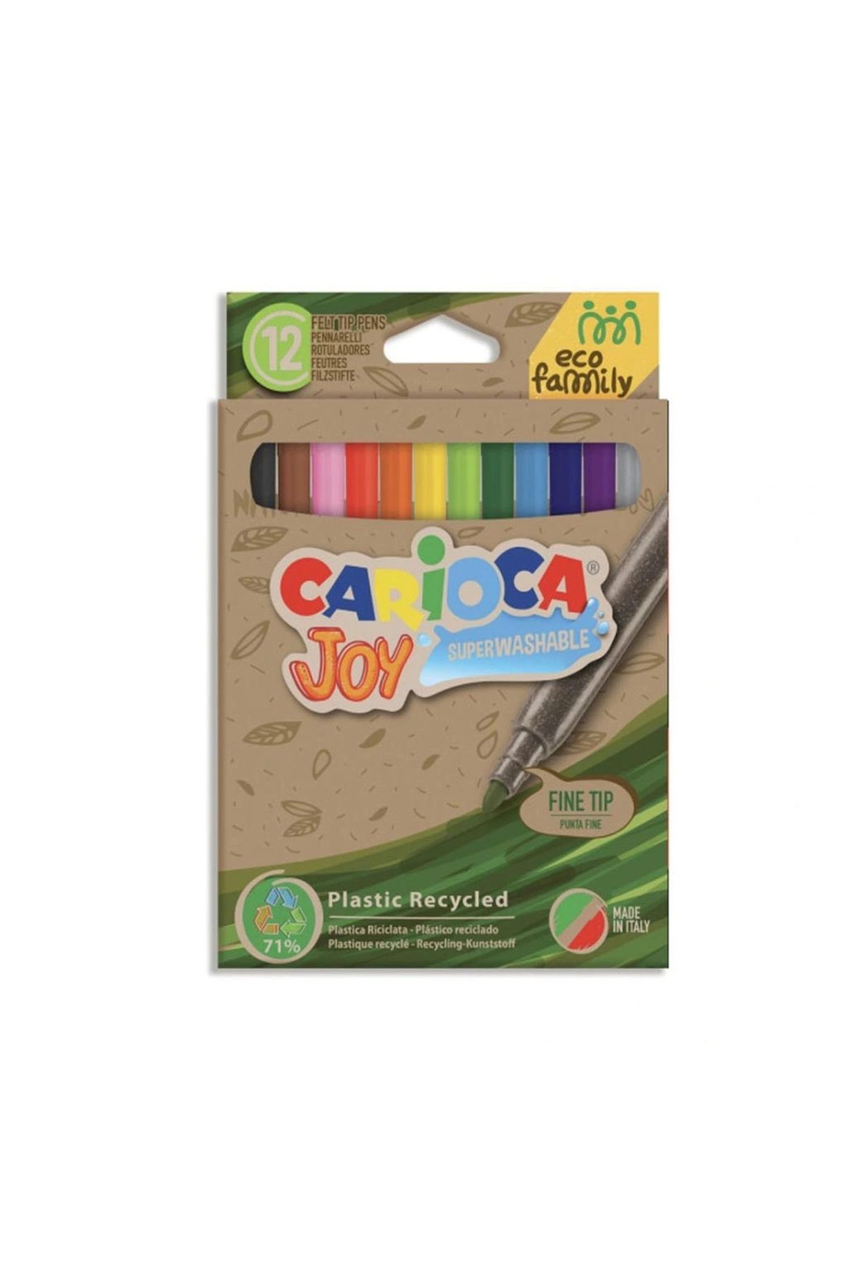 OurStyles Carioca Eco Family Joy Süper Yıkanabilir Keçeli Boya Kalemi 12'Li