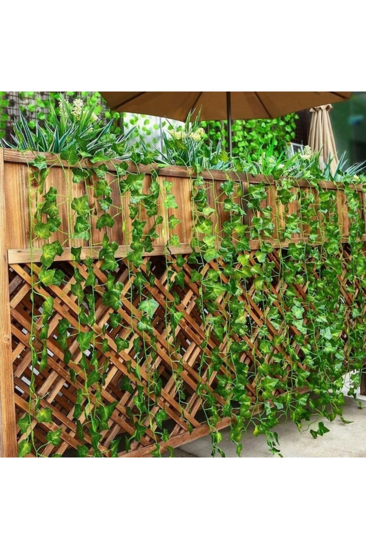 varioshop-Set 3 ghirlande decorative VarioShop®, Model Iedera Artificiala, 81 Frunze/Ramura, Lungime 6.3 m, I 8