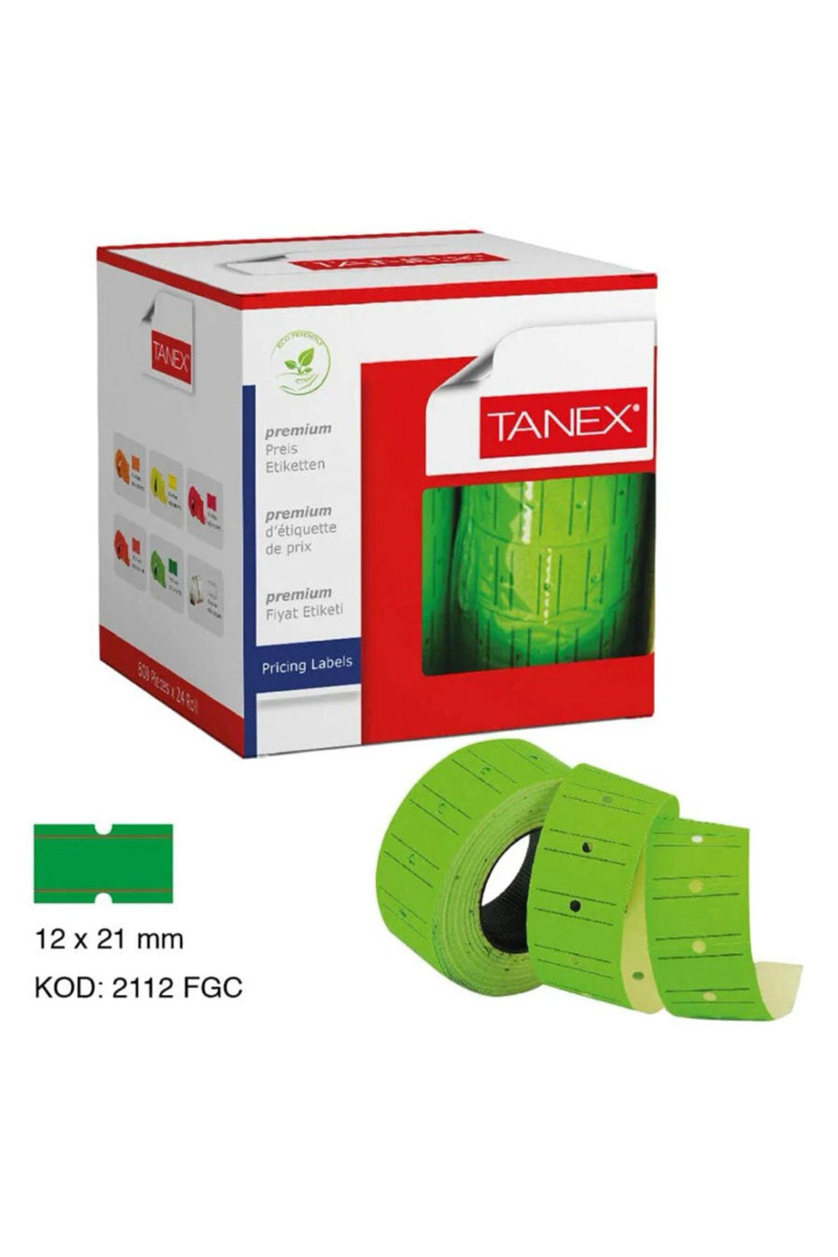 Ta-Fu Global TANEX 12X21MM YEŞİL ETİKET