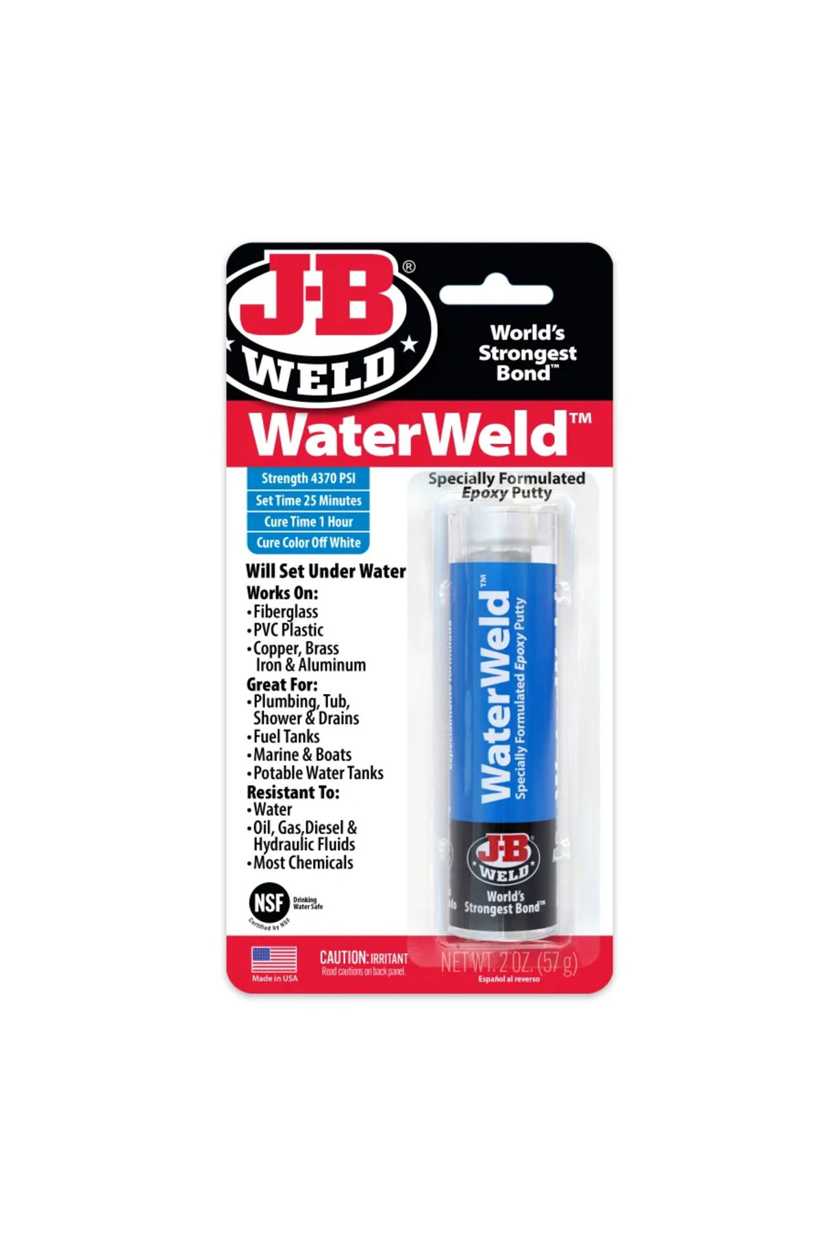 JB Weld Water Weld Güçlü Suya Dayanıklı Delik Tıkayıcı Epoksi Yapıştırıcı Dolgu