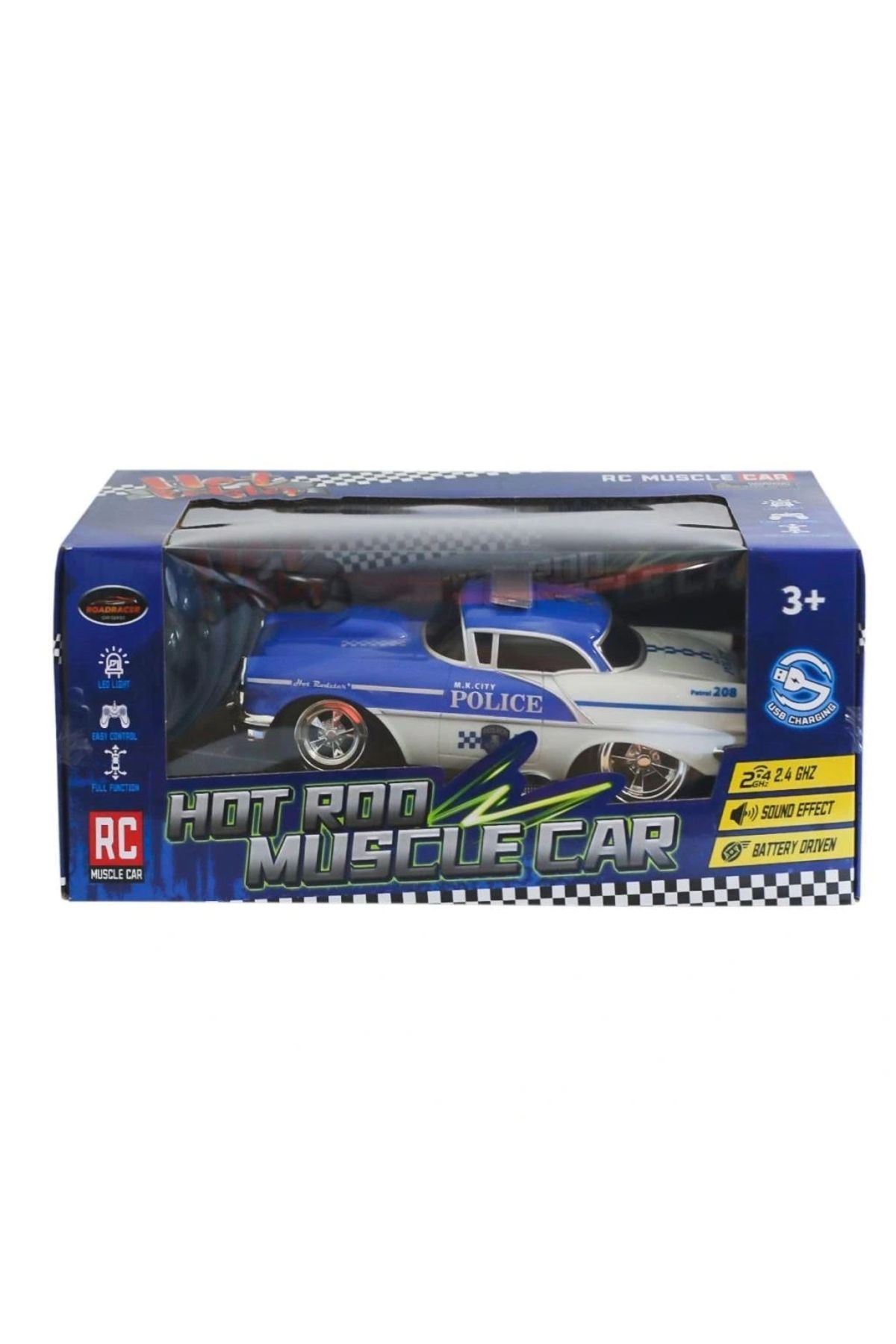 OurStyles MK8038B Kumandalı SEsli Işıklı Polis Arabası 1:16 -Can Oyuncak