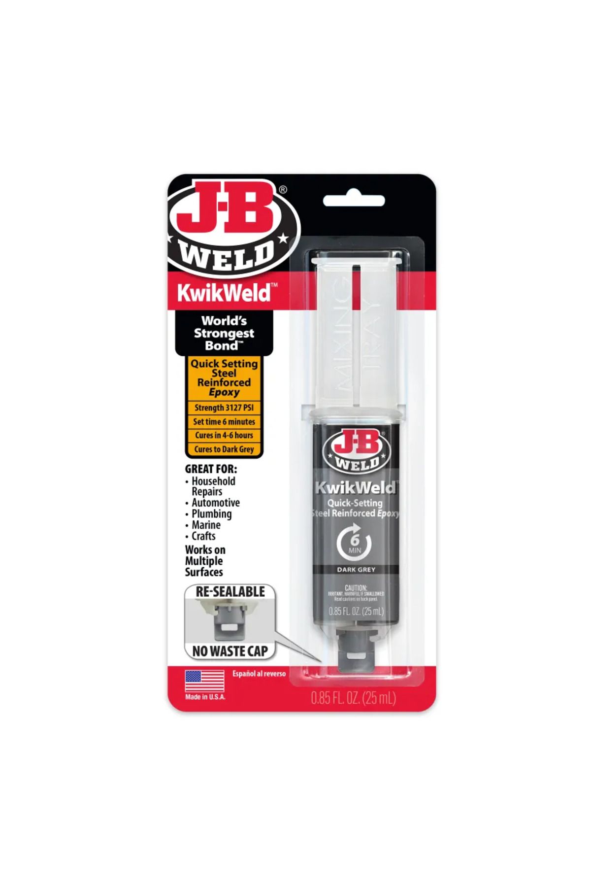 JB Weld Demir Dolgulu Epoksi Şırınga Yapıştırıcı 25 ML