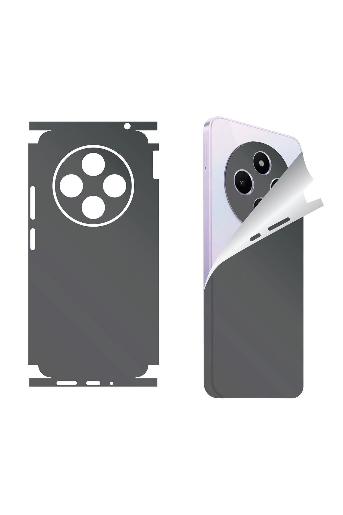 Bowie Xiaomi Mi 13 için uyumlu 360 full arka ve yan kaplama koruma sticker -Koyu Gri