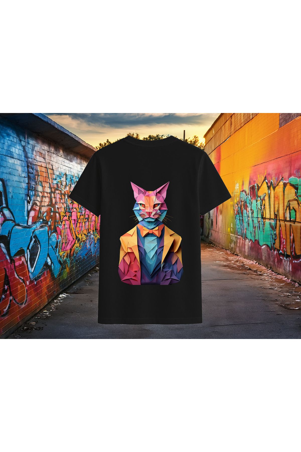 Vigor Wear MR.MEOW Basklı Oversize T-Shirt