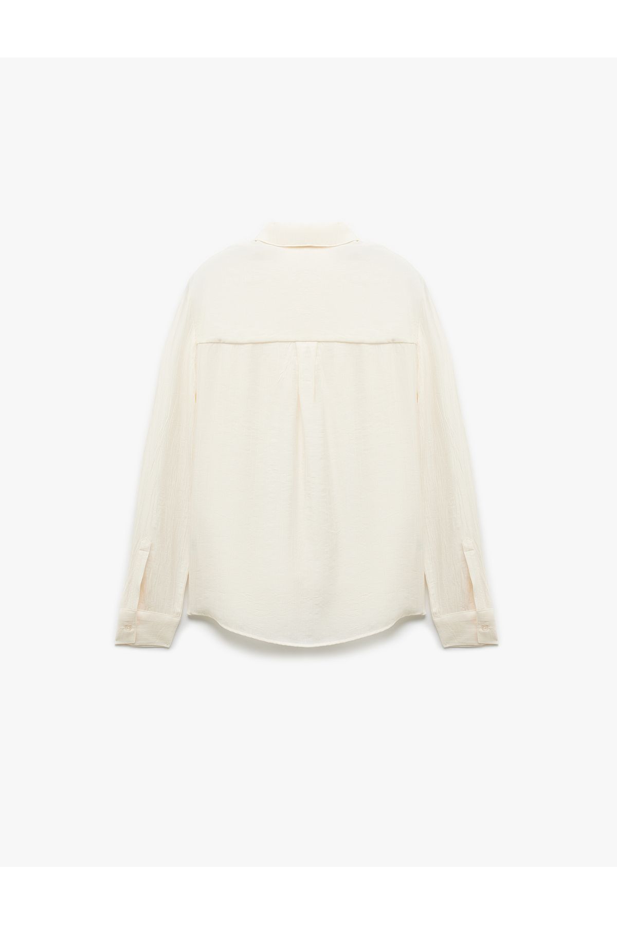 Koton-Viscose Fabric Covered Pocket Detailed Long Sleeve Shirt 4