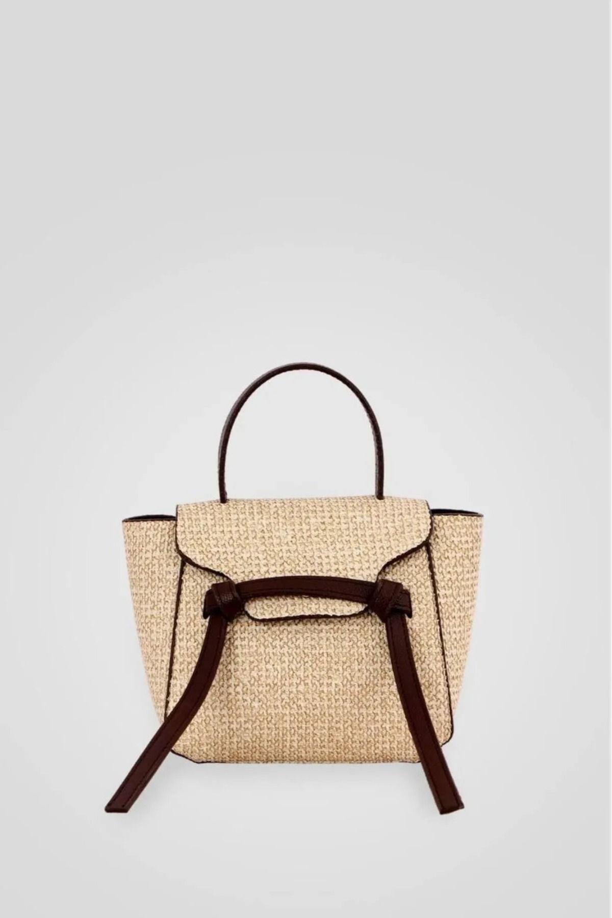 ÇAPTI BAG İSTANBUL Hasır Detaylı Mini Kadın Omuz Çantası