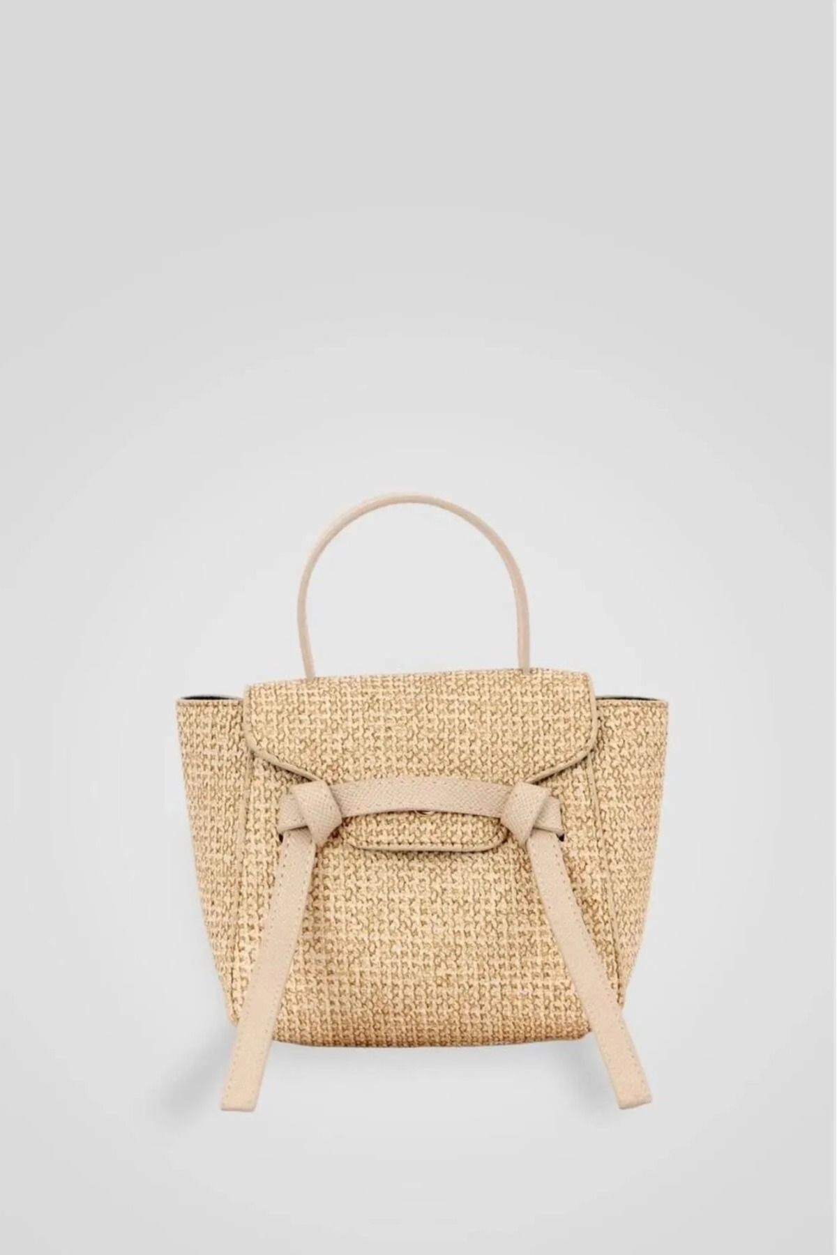 ÇAPTI BAG İSTANBUL Hasır Detaylı Mini Kadın Omuz Çantası