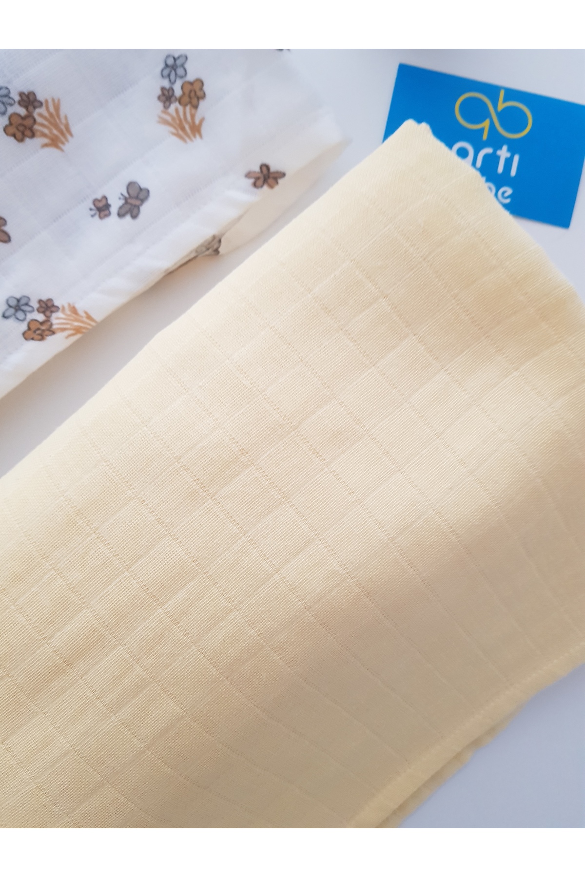 artıbebe Kuzulu 2li Müslin Örtüsü Battaniye | %100 Pamuk Müslin Bez | Bebek Kundak, Omuz Bezi, Emzirme Örtüsü fotoğrafı 3 (önizleme)