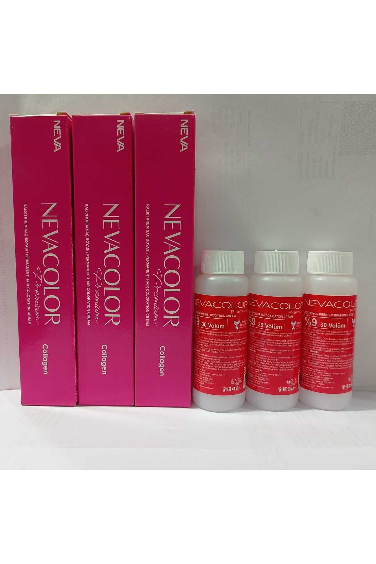 Nevacolor Premium NEVAOLOR 0-13 YOĞUN YEŞİL 3 ADER BOYA+3 ADET OKSİDAN