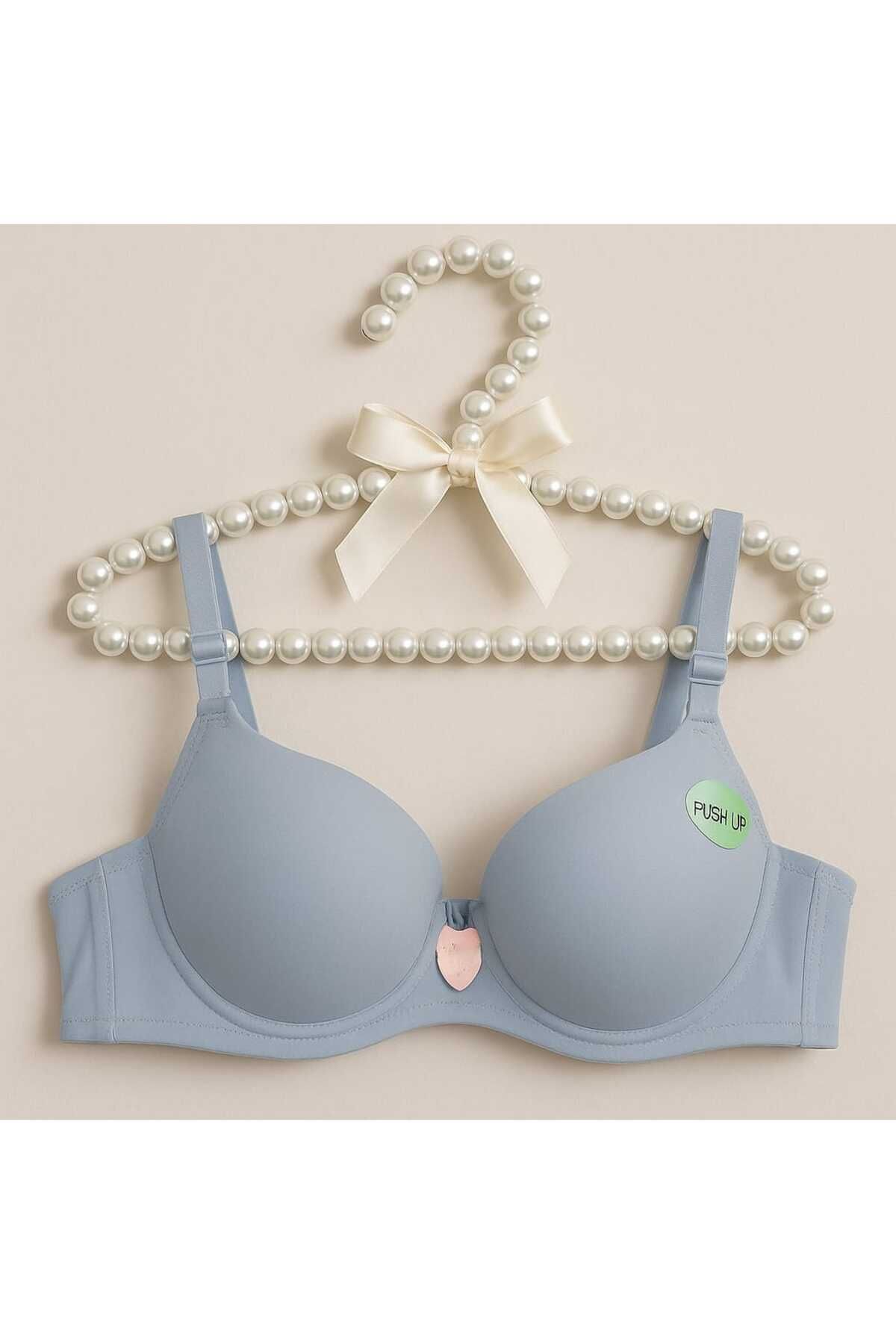 gigigiyim Açık Mavi Push Up B Cup Destekli Sütyen