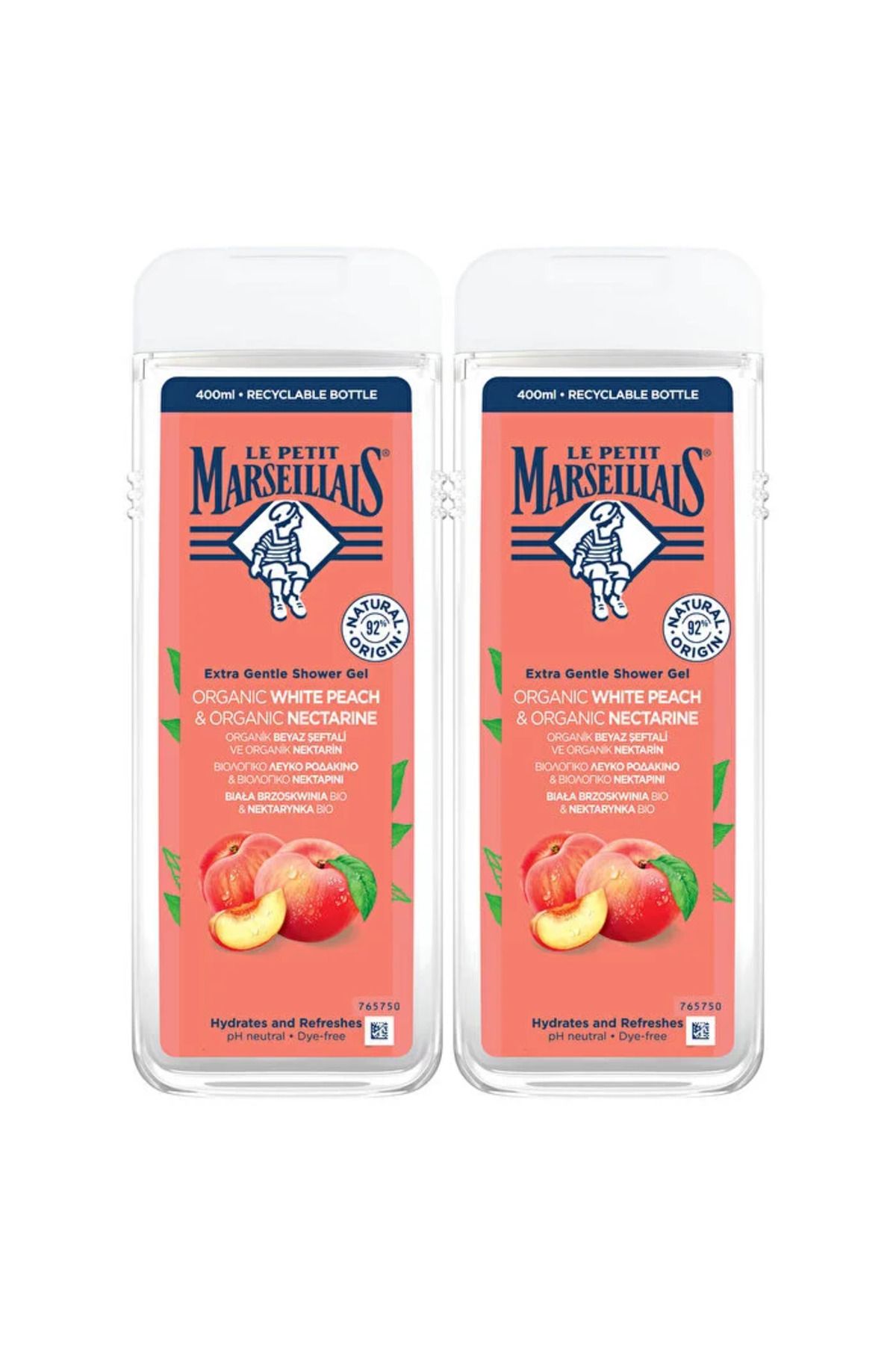 Le Petit Marseillais Duş Jeli Set - Şeftali 400 ml - 2'li