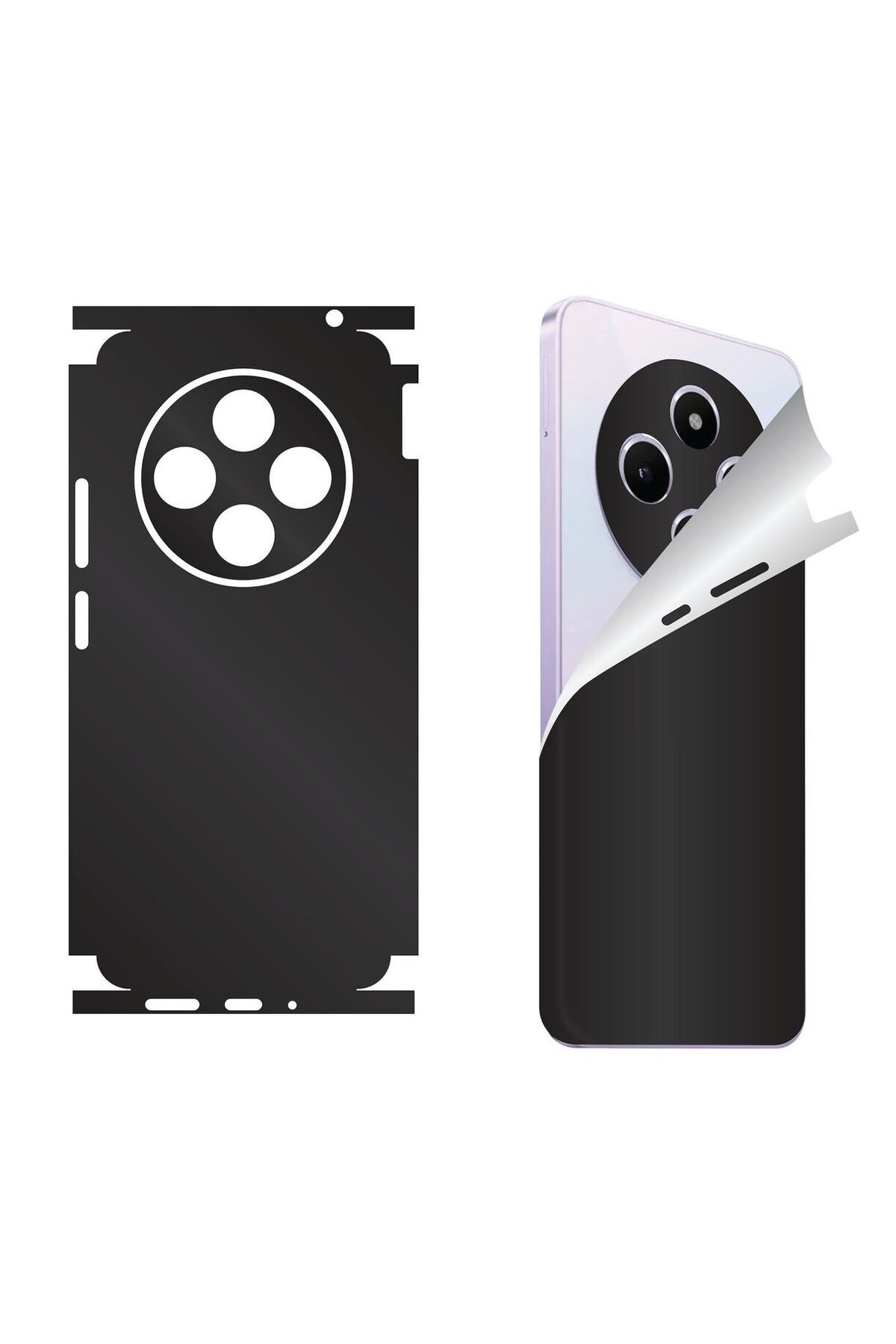 Bowie Xiaomi Mi 13 için uyumlu 360 full arka ve yan kaplama koruma sticker -Siyah