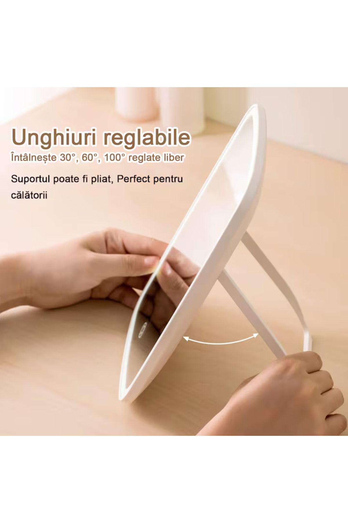 varioshop-VarioShop® makeup mirror, with built-in LED lighting, cold and warm light, slim design, 8