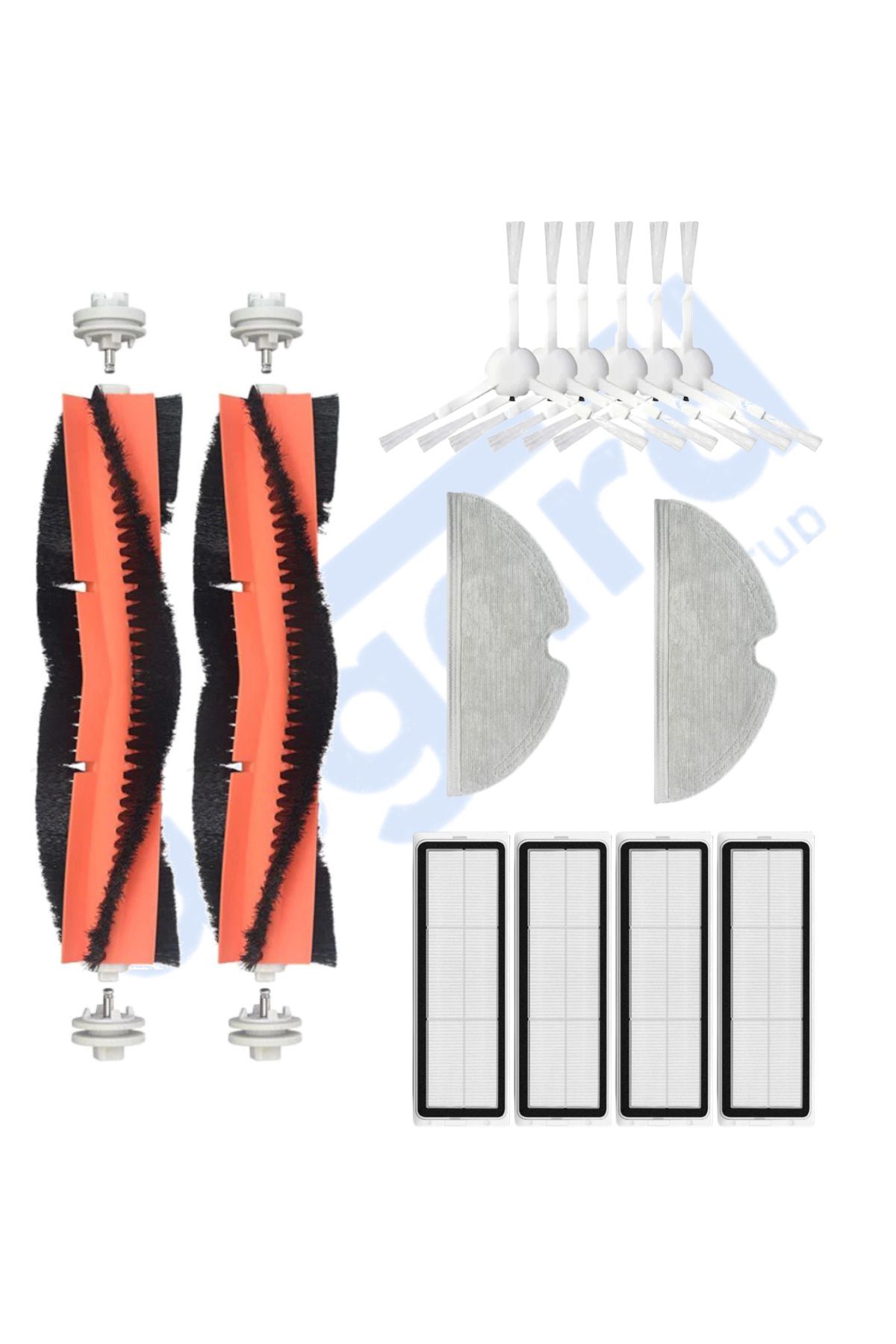 Asgard Grup Xiaomi 1C,2C,Mop 2 Uyumlu 2 Ana Fırça 6 Yan Fırça 4 Filtre 2 Mop