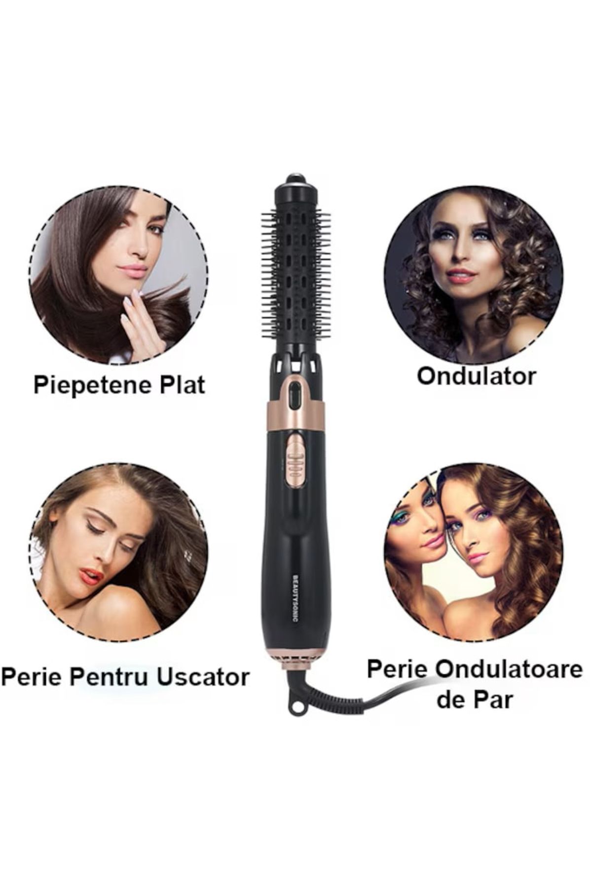 varioshop-Perie Electrica 4 in 1 VarioShop®, Ondulare, Uscare, Pieptanare, Indreptare, pentru Toate tipurile 4