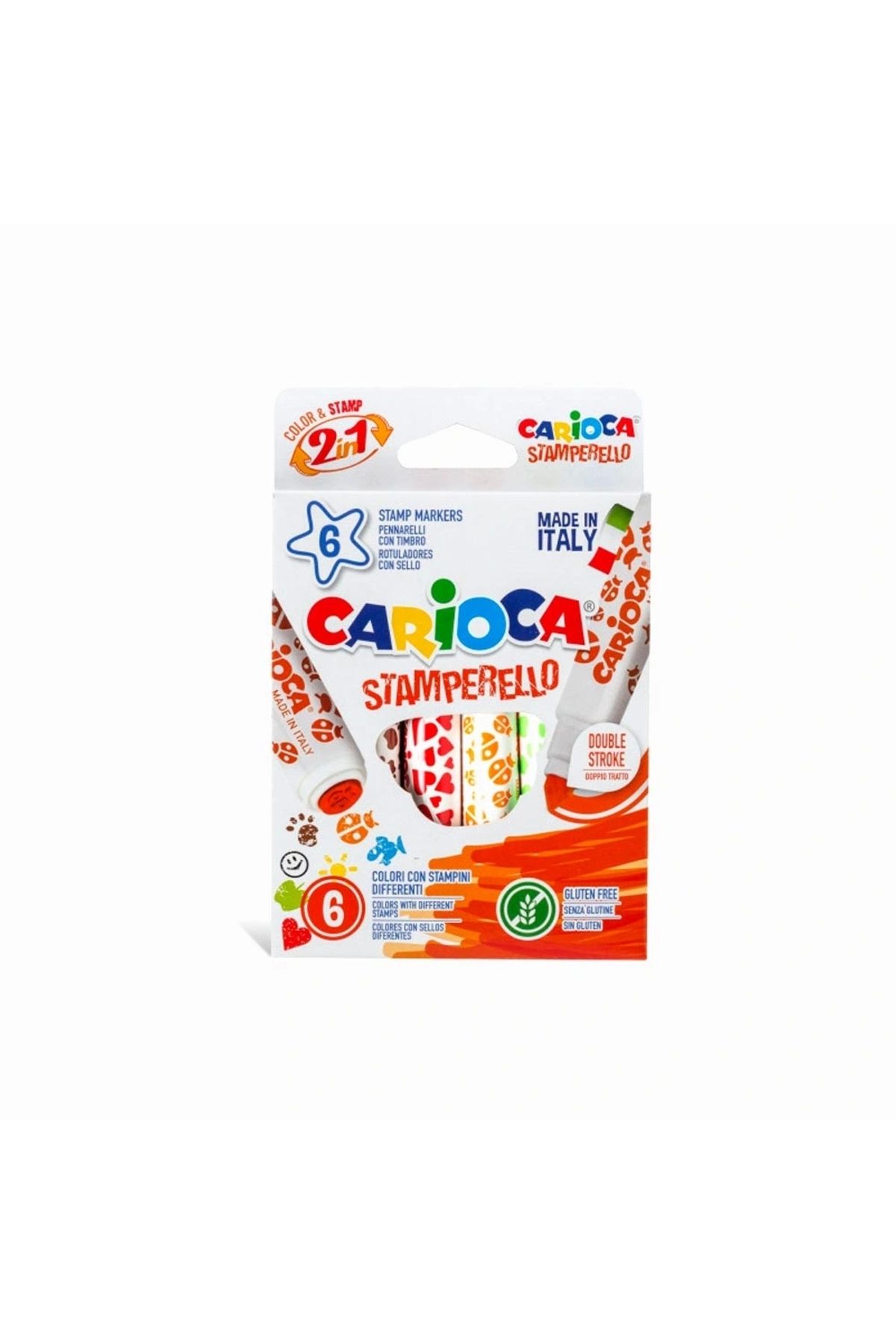OurStyles Carioca Stamperello Yıkanabilir Keçeli Boya Kalemi 6'Lı