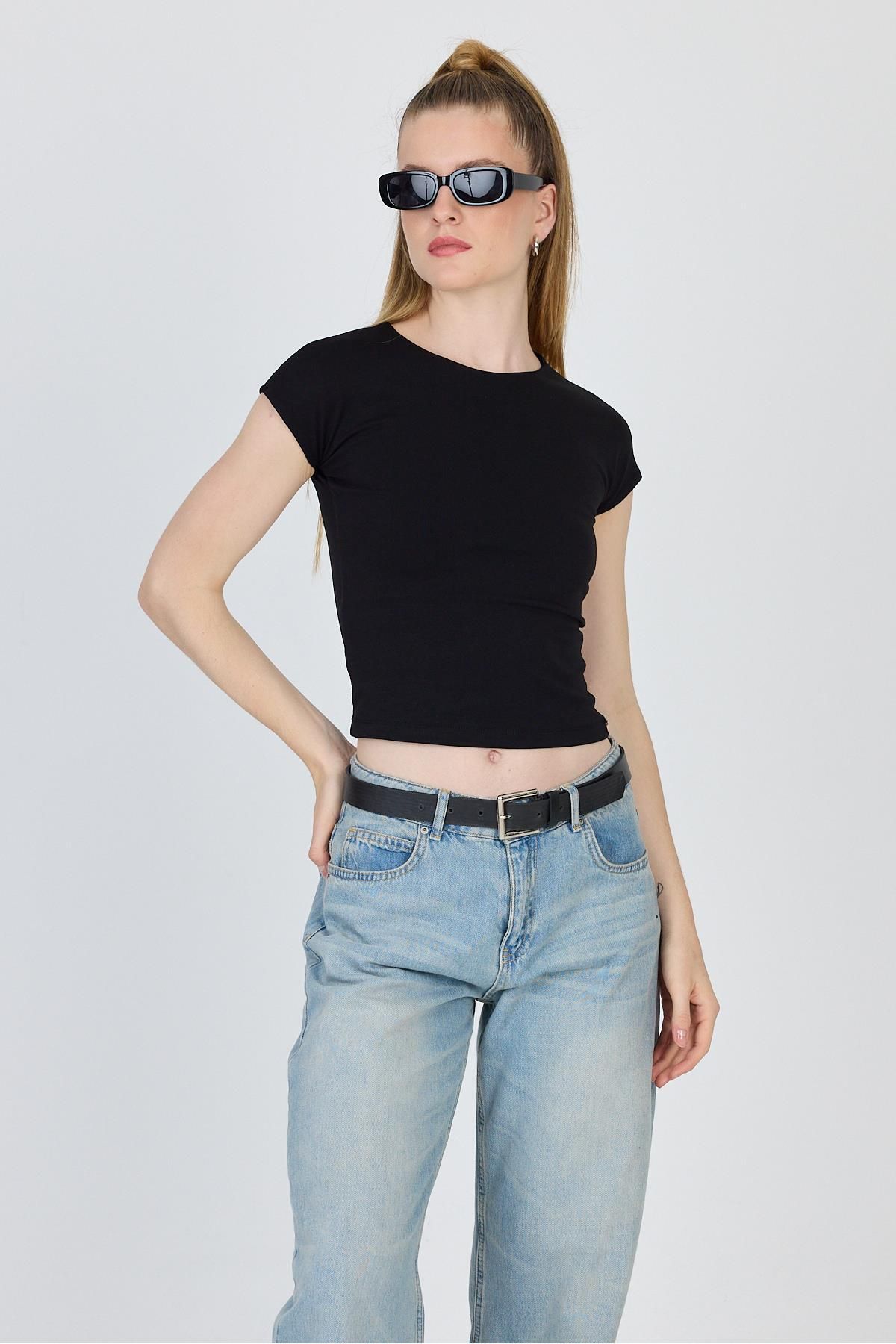 Rays Siyah Bisiklet Yaka Pamuklu Slim Fit Tişört 9190