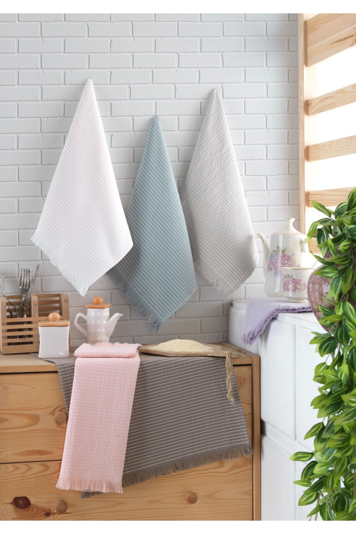 d'niss home touch of nature in your home 40*60 %100 Pamuk 6'lı Mutfak Havlusu