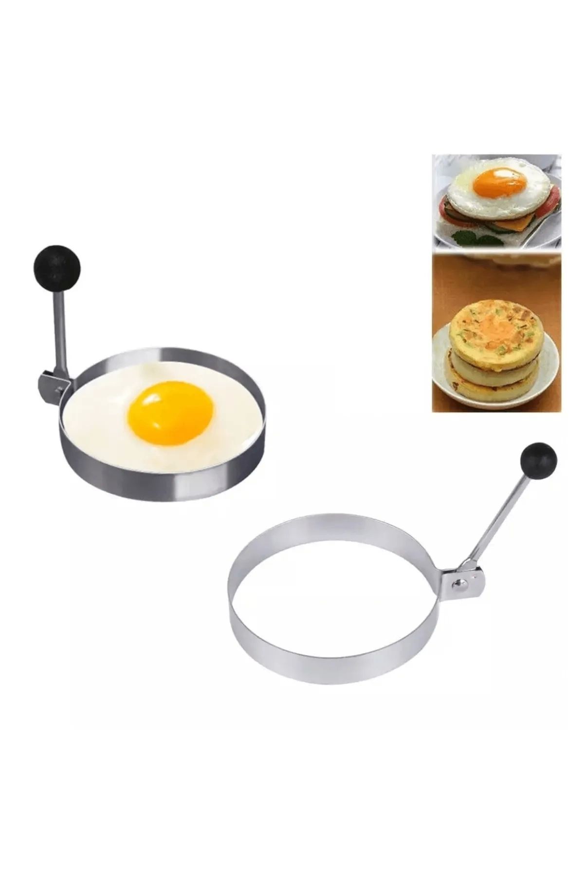 No8 Home Metalik Daire Şeklinde Metal Omlet Yumurta Ve Krep Kalıpları