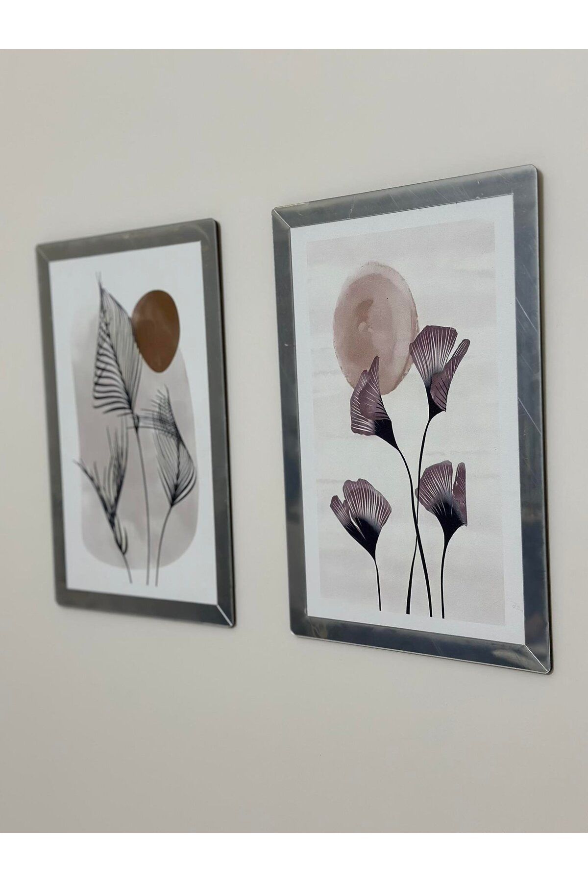 BGV HOME Modern Soyut Çiçek Desenli 2'li Duvar Tablosu Seti
