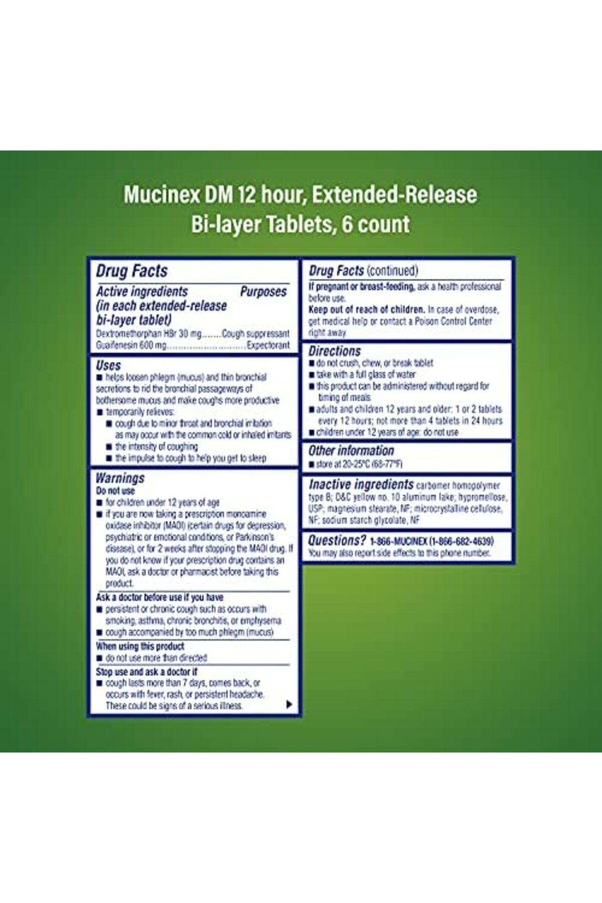 Mucinex-Dm 12-hour Expectorant And Cough Suppressant Tablets, 6 Count 4