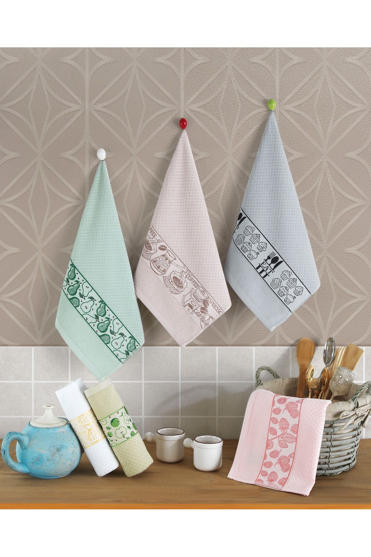 d'niss home touch of nature in your home 40*60 %100 Pamuk 6'lı Mutfak Havlusu