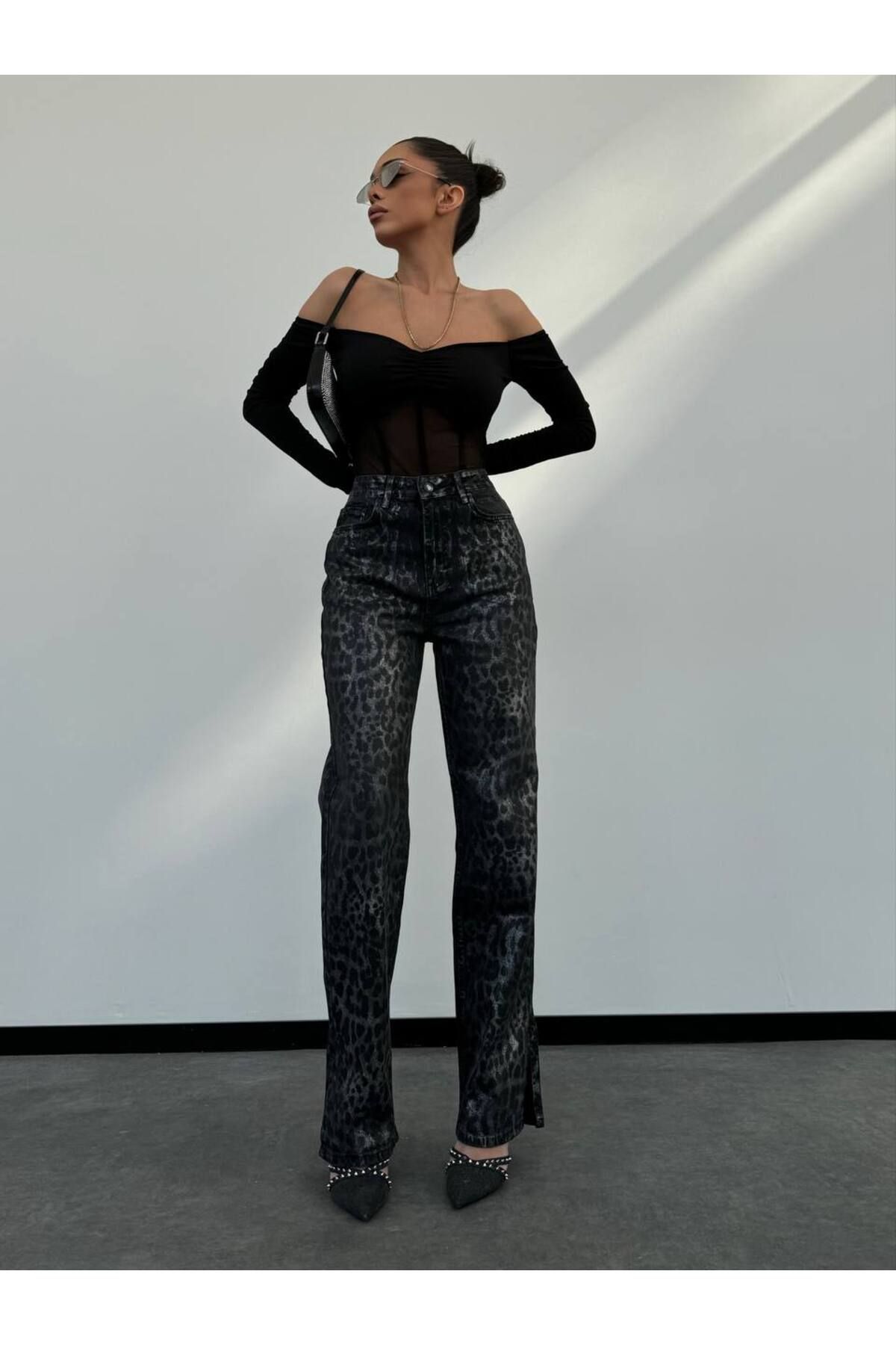 DENİKK TREND ÖZEL TASARIM RAHAT KALIP BOL PAÇA PALAZZO DENİM JEAN PANTOLON 30