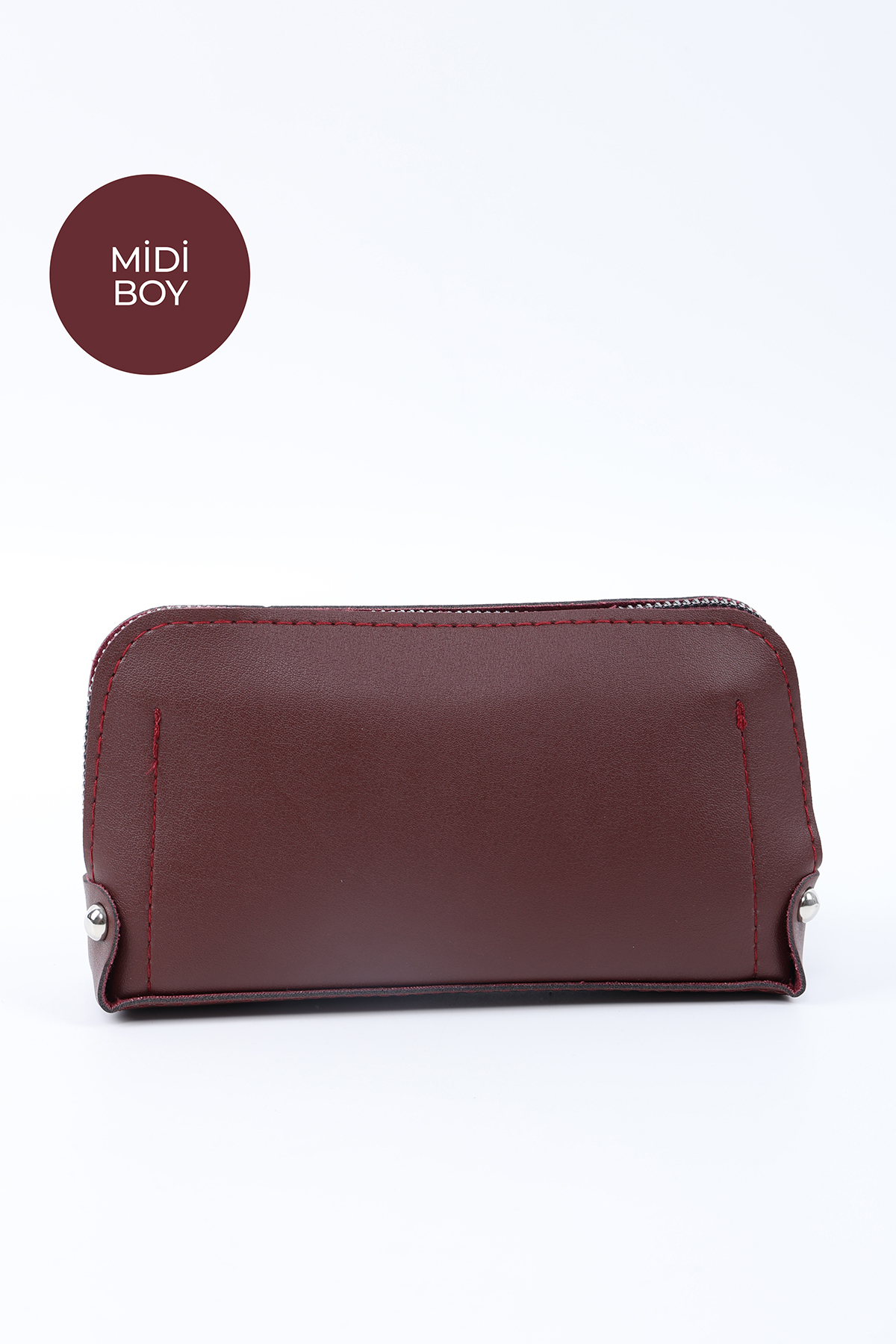SHAKA Bordo Shk222 Suni Deri, Fermuarlı ,4 Bölmeli ,Askılı Telefon Cüzdanı ve El Çantası görsel 3