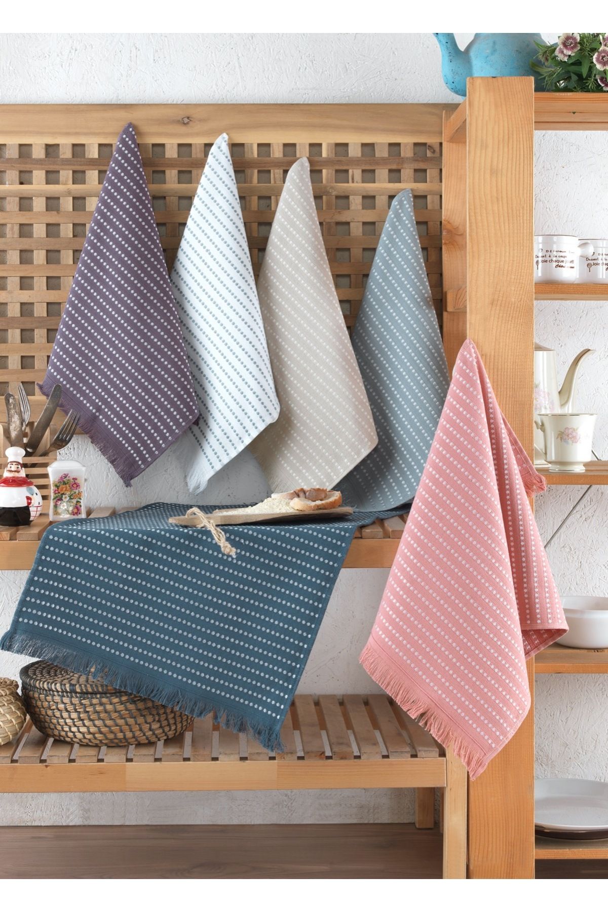 d'niss home touch of nature in your home 40*60 %100 Pamuk 6'lı Mutfak Havlusu