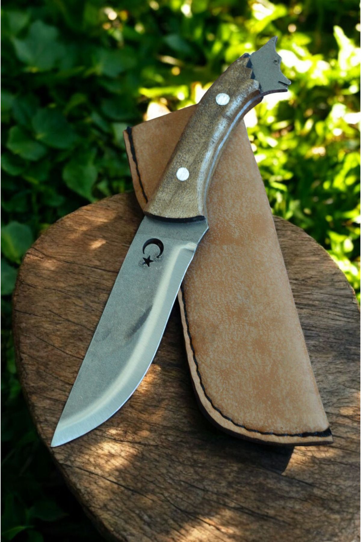 MERTCAN KNİFE 19 cm kurt başlı outdoor av ve kamp bıçağı mutfak bıçağı çakı kasap et bıçağı