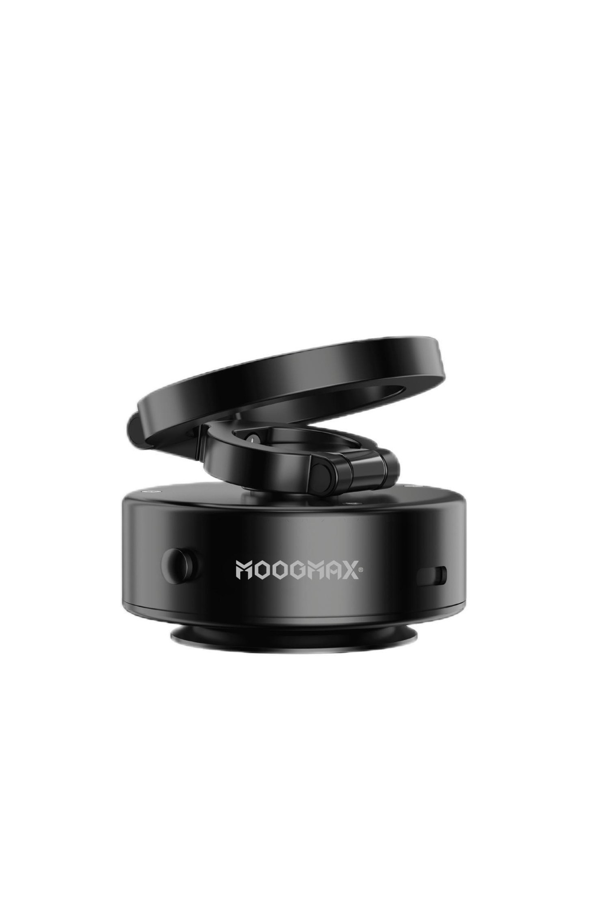 MOOGMAX-حامل جوال مغناطيسي ماج سيف للسيارة بشفط قوي –قابل للدوران 360° ويعمل بالشحن،تصميم أنيق باللون الأسود 1